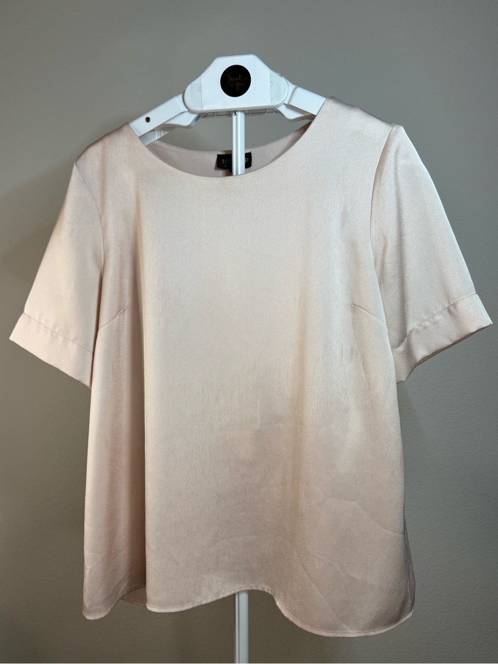 Like New! Topshop Pastel Petal Pink Satin Open Back Top